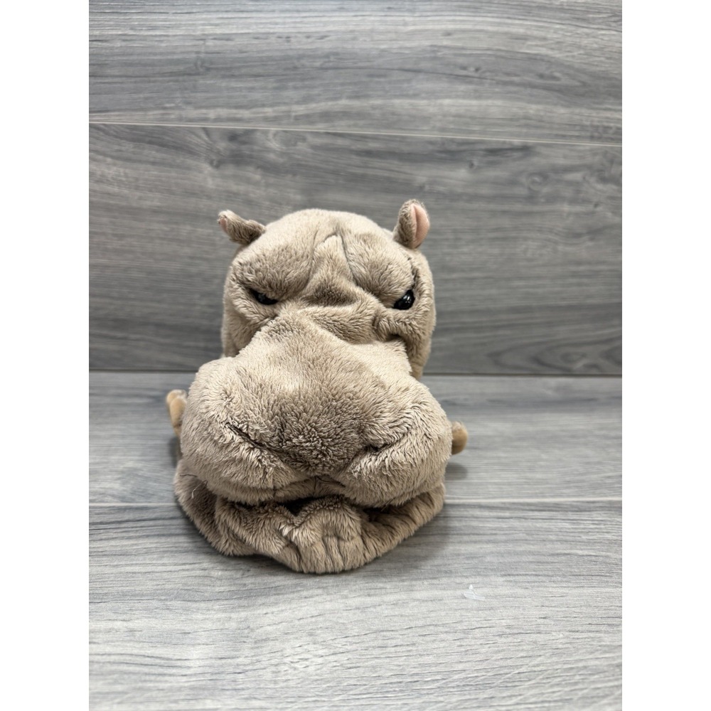 Folkmanis Hippo Hand Puppet Plush Realistic Gray Hippopotamus Fun Kids Pretend